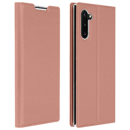 Avizar Housse Samsung Galaxy Note 10 Porte-carte Support Vidéo rose gold