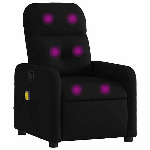 Maison Chic Fauteuil Relax pour salon, Fauteuil de massage inclinable Noir Tissu -GKD53779