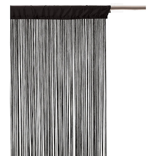 Toilinux Lot 2x Rideau fils - 90 x 200 cm - Noir