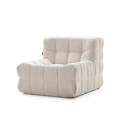 SoftEva Canapé - chaise simple sans assemblage, Design ergonomique en mousse haute densité et tissu doux au toucher – beige