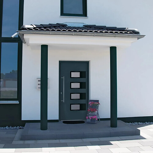 vidaXL Porte d'entrée - Anthracite 110x210 cm Aluminium PVC