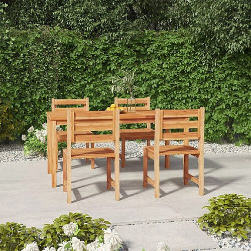 vidaXL Ensemble à manger de jardin 5pcs Bois de teck massif