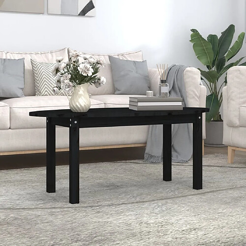 Maison Chic Table basse,Table Console Table d'appoint, Table pour salon Noir 110x55x45 cm Bois massif de pin -MN71956