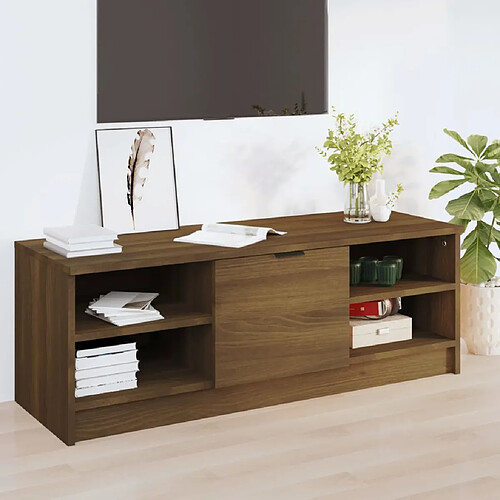 vidaXL Meuble TV Chêne marron 102x35,5x36,5 cm Bois d'ingénierie