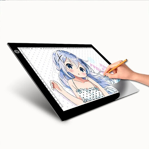 Wewoo Tablette graphique 5W 5V LED USB Trois niveaux de luminosité, échelle acrylique Dimmable A4, conseils copie, croquis dessin Anime Sketchpad, taille: 220 * 330 * 5mm