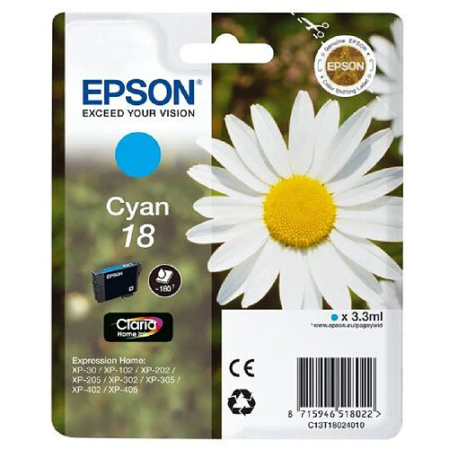 Epson Pâquerette 18 T1802 Cartouche d'encre Cyan