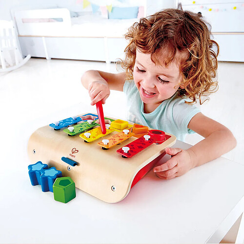 HAPE Jouet d'éveil musical en bois - Xylophone trieur de formes