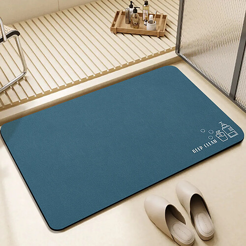 LUUCOZK Tapis de bain antidérapants absorbants à séchage rapide, tapis de décoration de salle de bain-KEEPCLEAN bleu-40 x 60CM