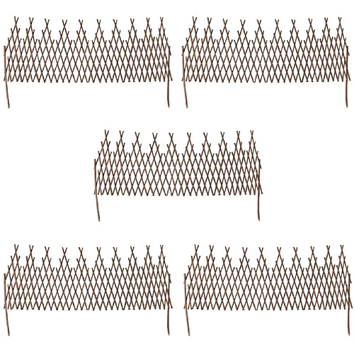 vidaXL Clôture en treillis de saule 5 pcs