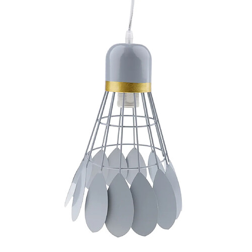 Lustre Moderne Creative Badminton Suspendu Fer Lampe Ombre Décor Gris