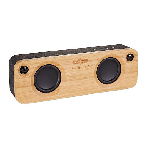 Enceinte Bluetooth portable Get Together de House of Marley - Connexion sans fil, remplit la pièce, entrée auxiliaire 3,5 mm, 10 heures, flux depuis iPhone iPad Samsung & autres - Sig Black