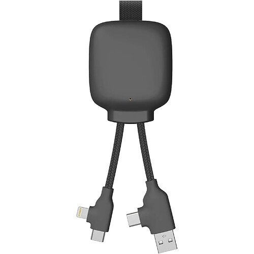 SANAG Câble Multi-Connecteurs Usb 4 En 1 - Chargeur Universel Et Batterie Externe 3000 Mah En Plastique Recyclé - Gamma Lite Noir