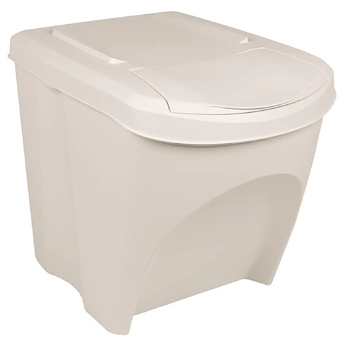 vidaXL Poubelles à ordures empilables 3 pcs Blanc 75 L Polypropylène