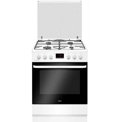 Cuisinière gaz 65l 4 feux blanc - acm6004vb - AMICA