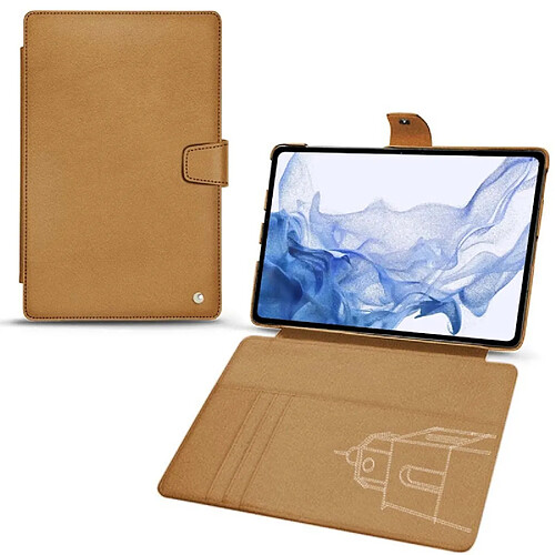 Housse cuir Samsung Galaxy Tab S8 Ultra - Rabat portefeuille - Castan esparciate ( Pantone #824F2A ) - NOREVE