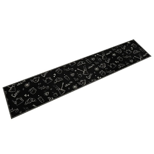 vidaXL Tapis de cuisine lavable imprimé Morning noir 60x300 cm velours