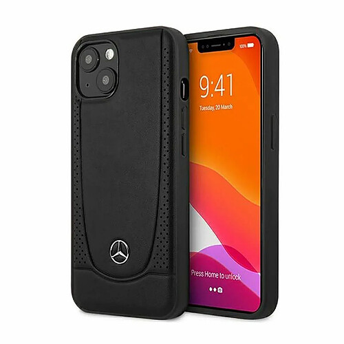 Mercedes Cuir Urban Line - Coque pour iPhone 14 Plus (Noir)