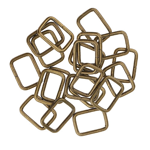 20 Pièces En Métal Connecteur à Boucle Carrée Pour Bricolage Sac Artisanat 20x12x2.8mm Bronze