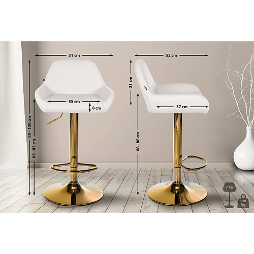 Non Tabouret de bar Braga Gold simili cuir