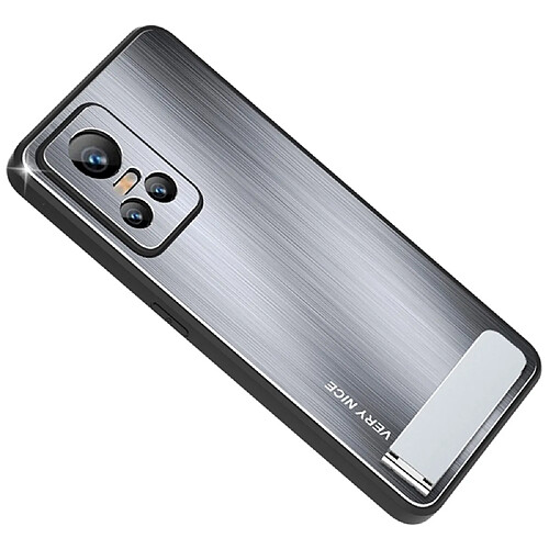 Coque en TPU + alliage d'aluminium avec béquille pour votre Realme GT Neo3 - argent