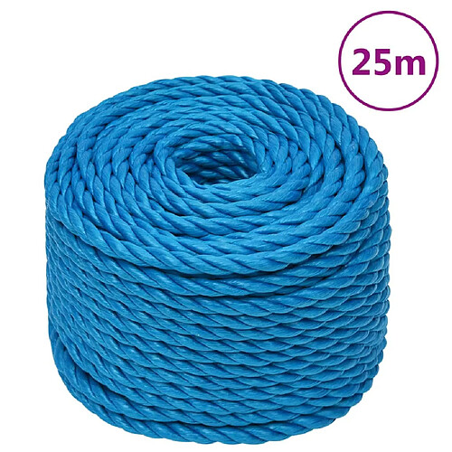 vidaXL Corde de travail Bleu 20 mm 25 m polypropylène