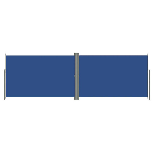 Helloshop26 Auvent paravent store brise-vue latéral rétractable de patio jardin terrasse balcon protection visuelle écran bleu 220 x 600 cm 02_0007151