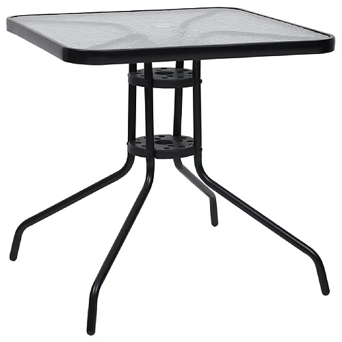 vidaXL Table de jardin Noir 70x70x70 cm Acier