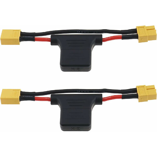 Câble d’extension XT60 mâle à femelle 2 pièces avec fusible 30A et fil de silicone 12AWG - Idéal pour les vélos électriques, les drones RC