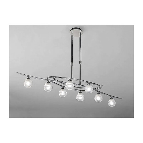 Luminaire Center Suspension Loop télescopique 8 Ampoules G9 ECO Line, chrome poli