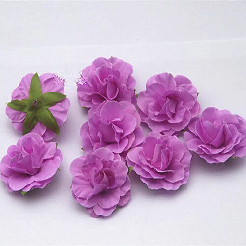 Soie 20xartificial Fleur Rose Têtes Mariage Gros Bouquet De Mariée Deco-violet