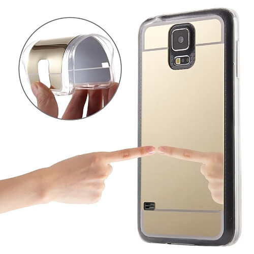 Wewoo Coque or pour Samsung Galaxy S5 / G900 plaqué miroir TPU étui de protection