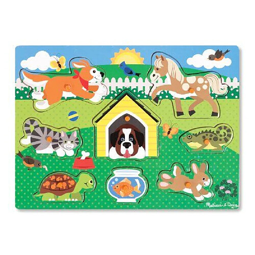 Melissa & Doug 19053 - Puzzle En Bois À Boutons - Animaux Domestiques