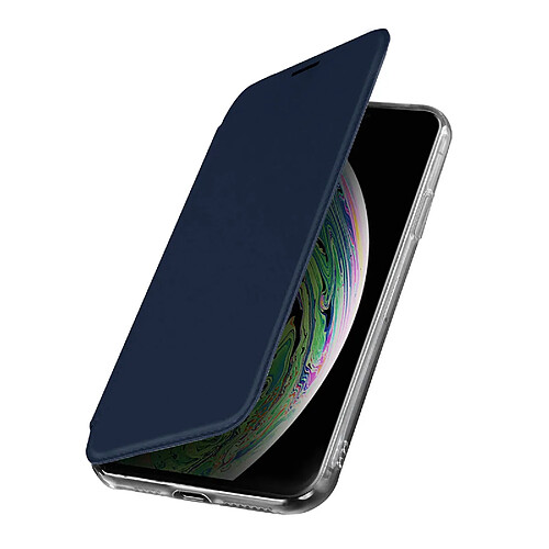 Avizar Étui iPhone XS Max Folio Rigide Clapet avec Miroir Intégré Ultra-fin bleu nuit