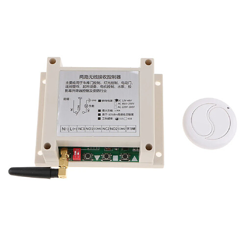 433MHz DC 12-50V 2CH interrupteur à télécommande sans fil Interrupteur électrique