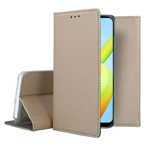 Htdmobiles Housse pour Xiaomi Redmi A1 / A1 Plus - etui coque pochette portefeuille + film ecran - OR MAGNET