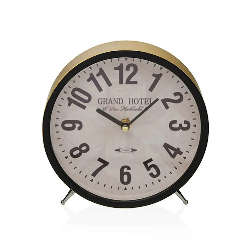 Horloge de table Versa Grand Hotel Métal 4,5 x 18,5 x 18,5 cm