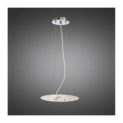 Luminaire Center Suspension Nordica Kit 31CM, chrome poli/arylique blanc