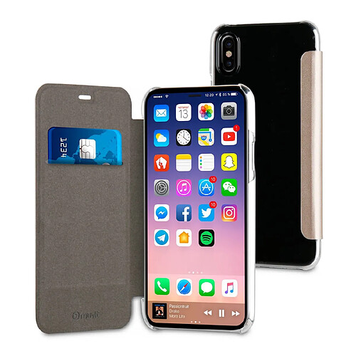 Muvit Etui Folio Case Or Pour Apple Iphone X