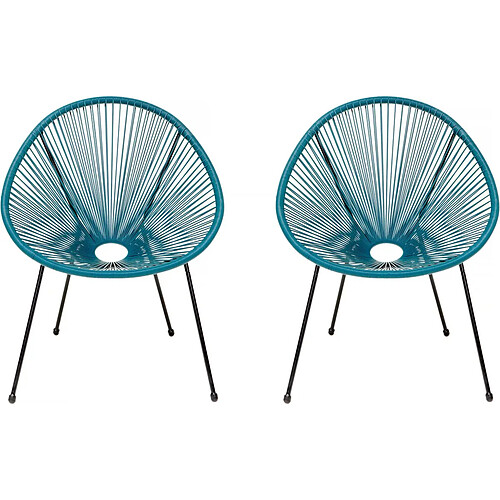 Habitat Et Jardin Lot de 2 fauteuils de jardin Ania - Bleu foncé