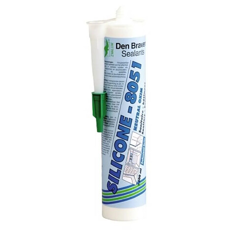 DEN BRAVEN Mastics bâtiment sanitaire polyvalent silicone neutre 8051 coloris blanc cartouche de 300ml