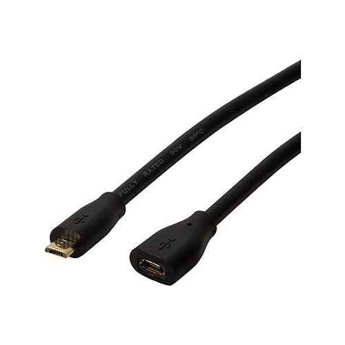 LogiLink Câble de rallonge micro USB 2.0, 5,0 m, noir ()