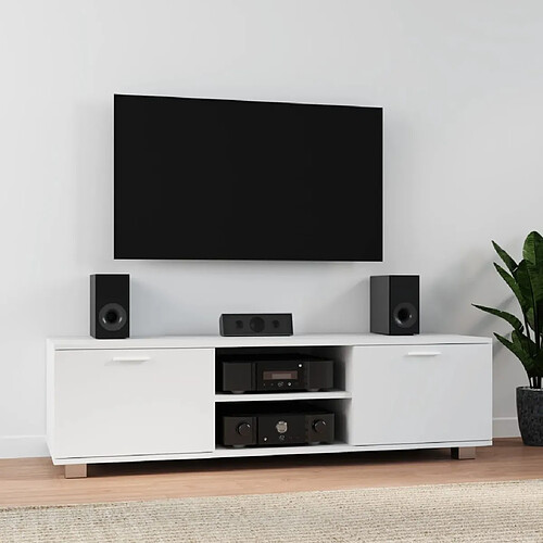 vidaXL Meuble TV Blanc 140x40,5x35 cm Bois d'ingénierie