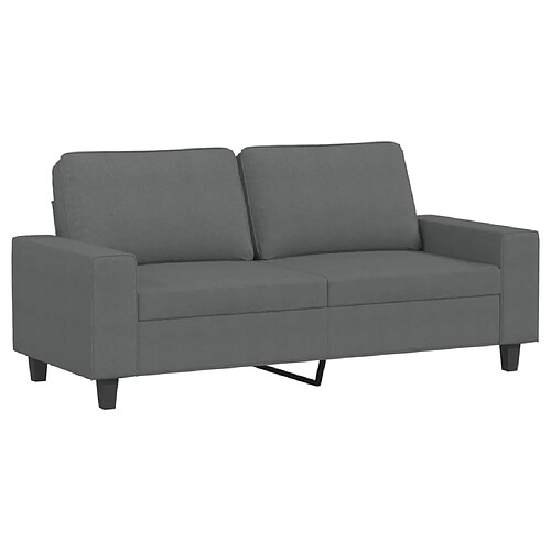 Maison Chic Canapé à 2 places,Sofa de Salon,Canapé droit Gris foncé 140 cm Tissu -GKD124402