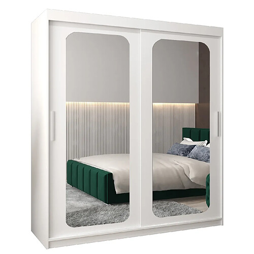 Abiks Meble Armoire PROMO T3 À Portes Coulissantes 200/180/62 2 Portes (Blanc/Blanc)