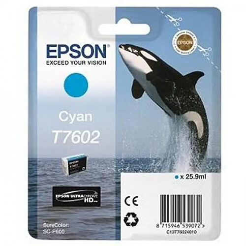 Cartouche d'Encre - Imprimante EPSON T7602 Cyan - Orque (C13T76024010)