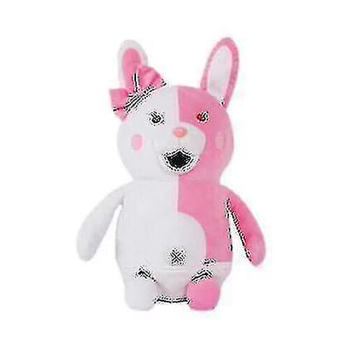 Universal Poupée ours noir et blanc, peluche lapin blanc rose, animal empaillé (rose)