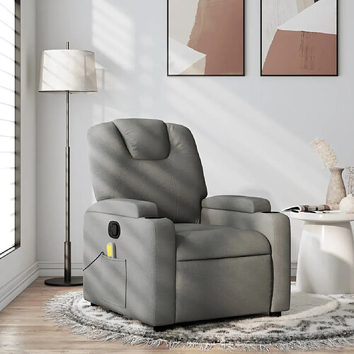 Maison Chic Fauteuil de massage inclinable,Fauteuil luxe de relaxation Gris foncé Tissu -MN15617