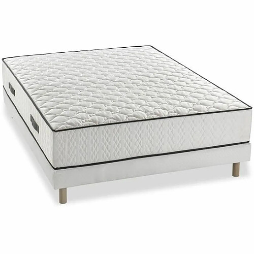 DEKO DREAM Matelas à ressorts 7 zones équilibré 140 x 200 x 24 cm + sommier Détente