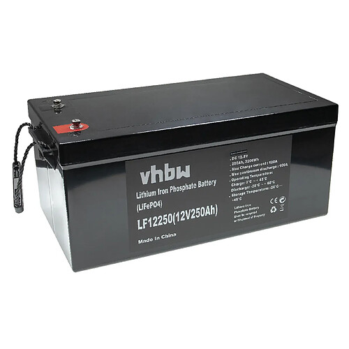 vhbw Batterie de bord pour caravane, bateau, camping, camping-car (250Ah, 12,8V, LiFePO4)