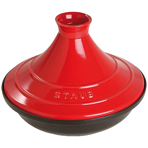 staub - tajine fonte émaillée 28cm + dome en céramique cerise - 1302806